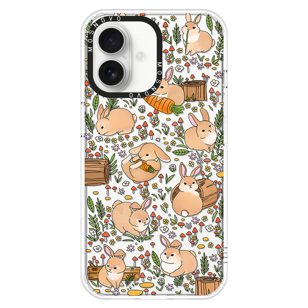 Cute Bunny Garden Phone Case - iPhone 16 Plus Case - MOSNOVO