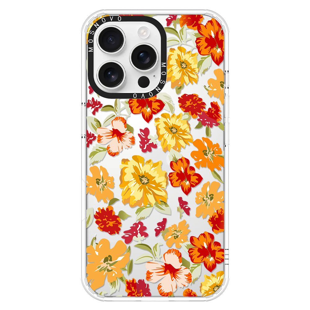 70s Boho Yellow Flower Phone Case - iPhone 16 Pro Max Case - MOSNOVO