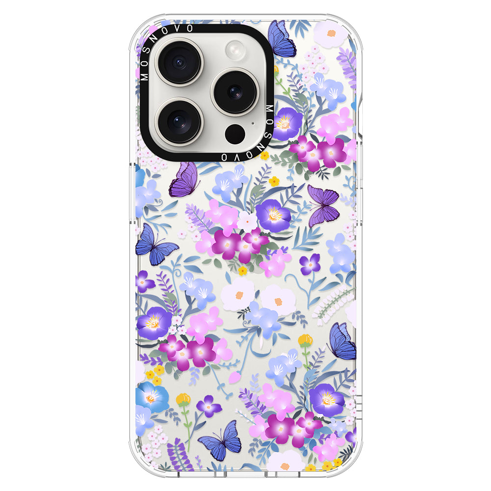 Purple Peri Nemophila Flower Phone Case - iPhone 16 Pro Case - MOSNOVO