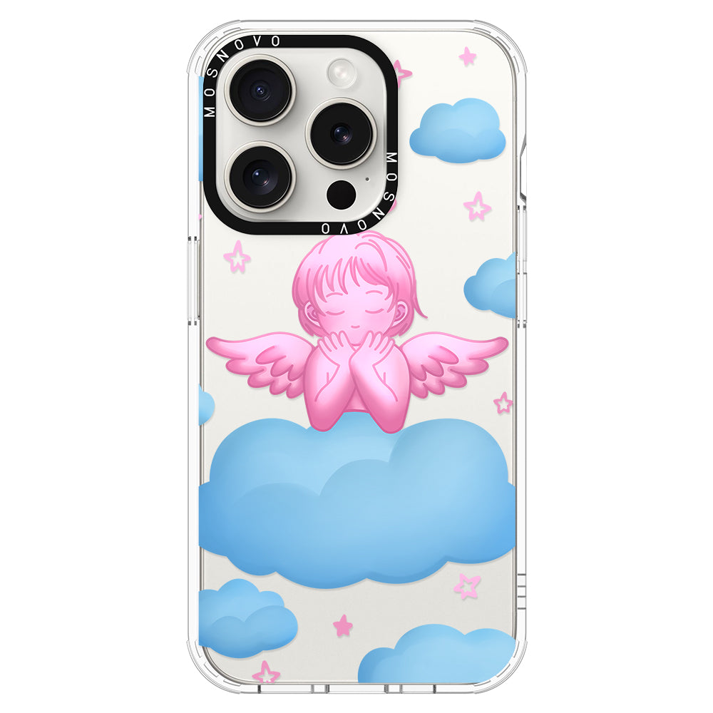 Pink Serenity Angel Phone Case - iPhone 15 Pro Case