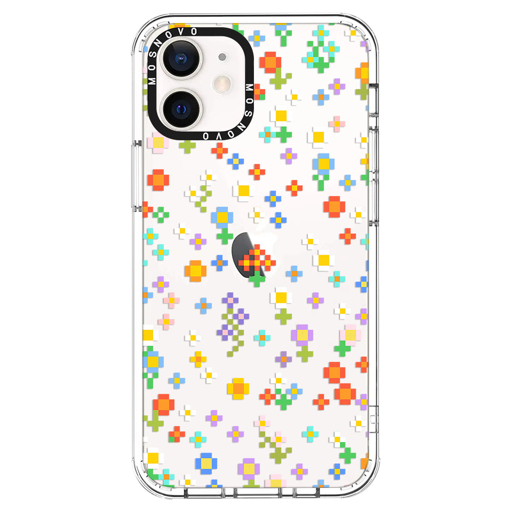 Pixel-Floral Phone Case - iPhone 12 Pro Case