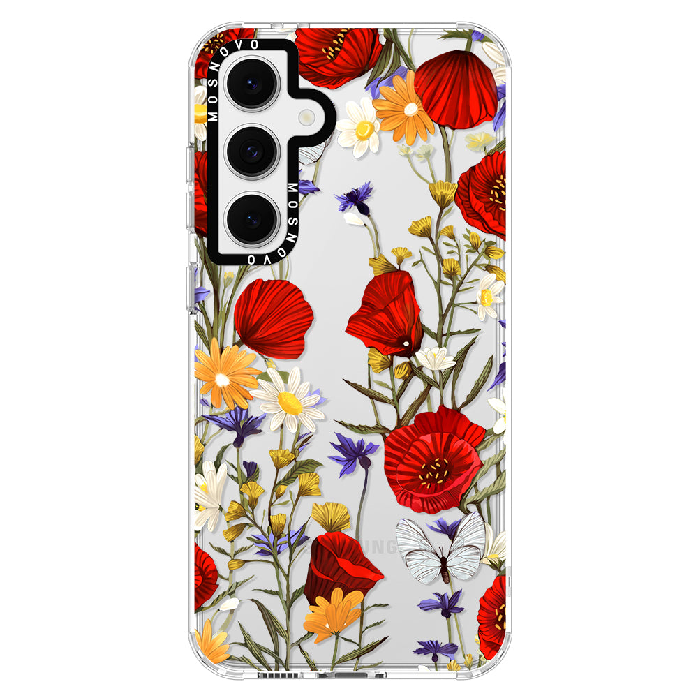 Poppy Floral Phone Case - Samsung Galaxy S24 FE Case - MOSNOVO