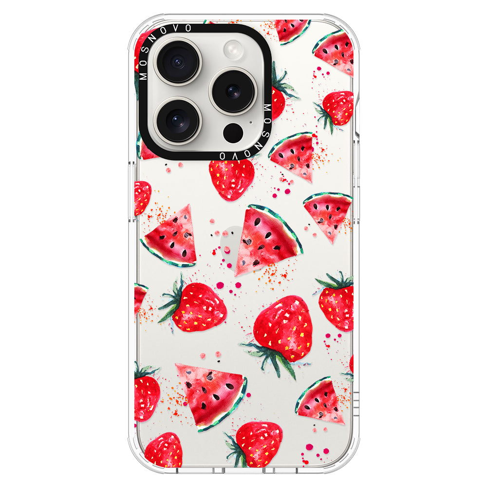 Watermelon and Strawberry Phone Case - iPhone 16 Pro Case - MOSNOVO