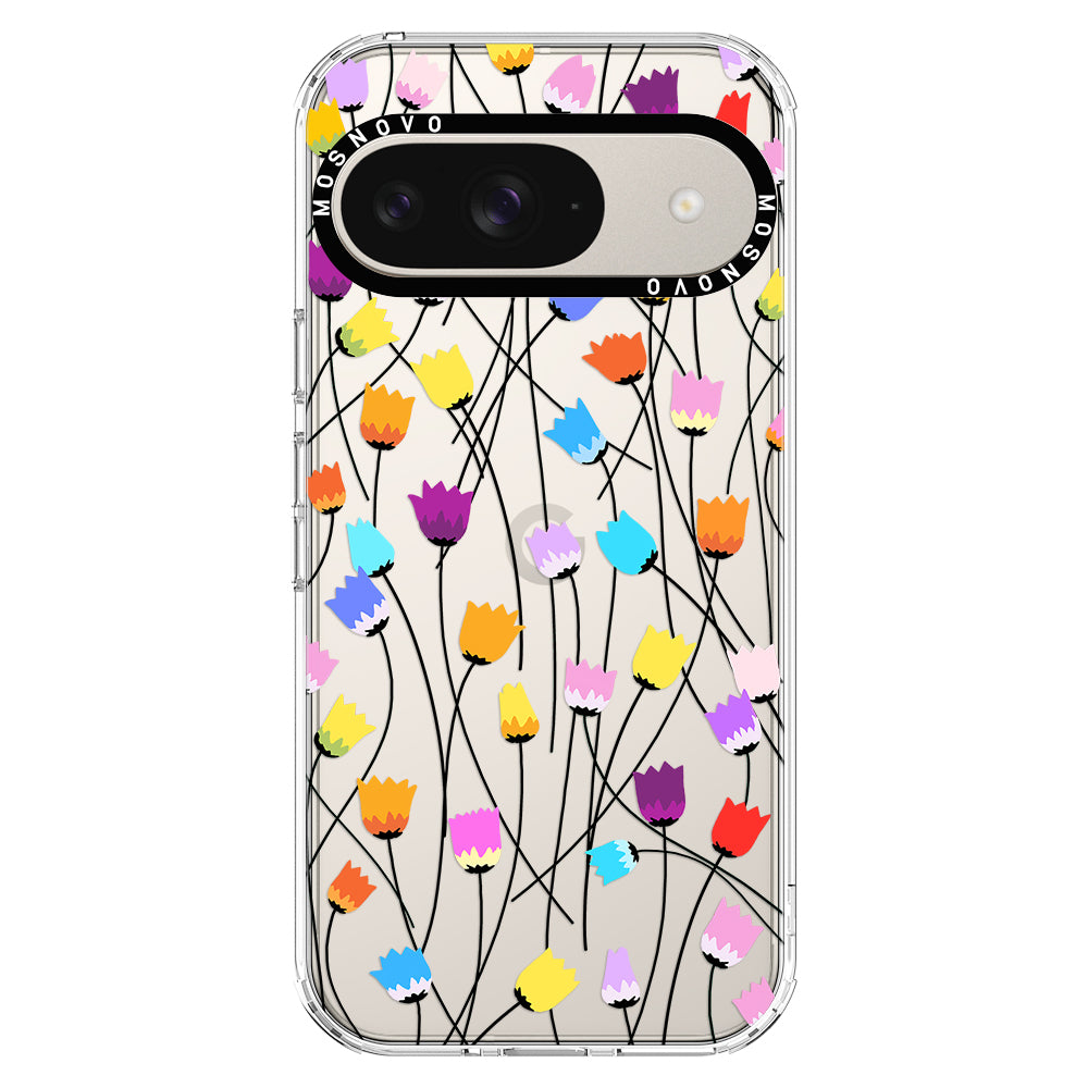 Rainbow Tulips Phone Case - Google Pixel 9 Case