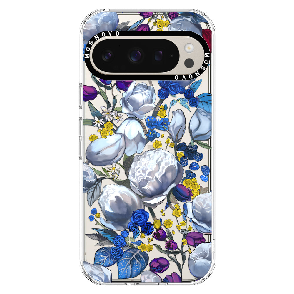 Purple Blue Floral Phone Case - Google Pixel 9 Pro XL Case