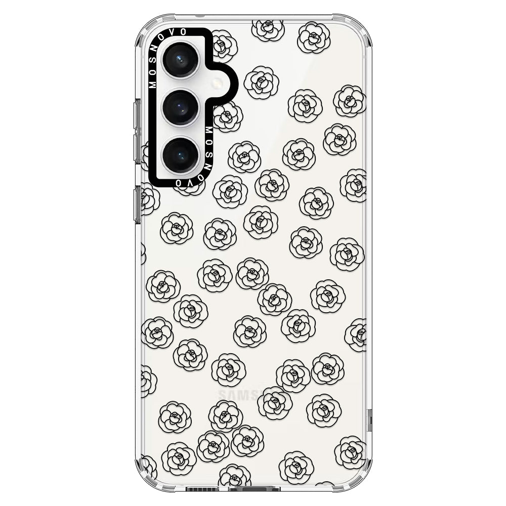 Linear Camelia Flower Phone Case - Samsung Galaxy S23 FE Case