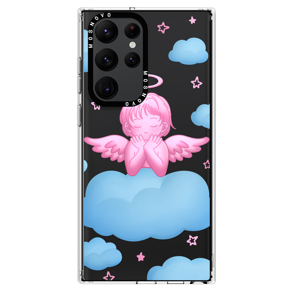 Pink Serenity Angel Phone Case - Samsung Galaxy S22 Ultra Case