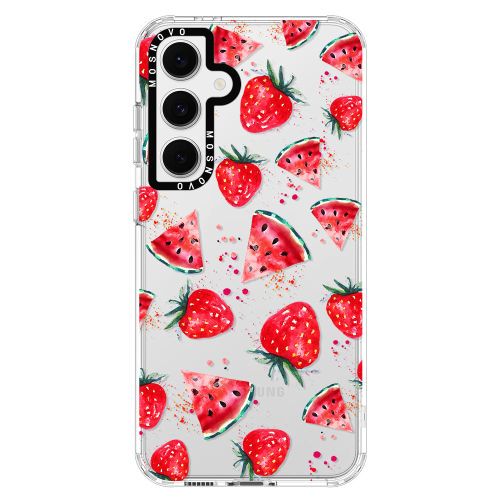 Watermelon and Strawberry Phone Case - Samsung Galaxy S24 FE Case - MOSNOVO