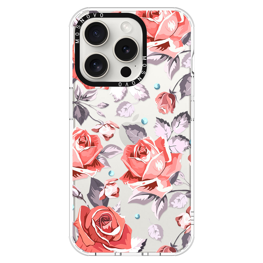 Retro Flower Roses Phone Case - iPhone 16 Pro Max Case - MOSNOVO