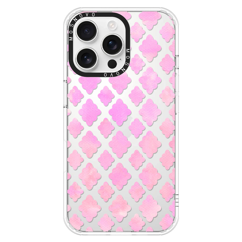 Pink Flower Diamond Phone Case - iPhone 16 Pro Max Case - MOSNOVO