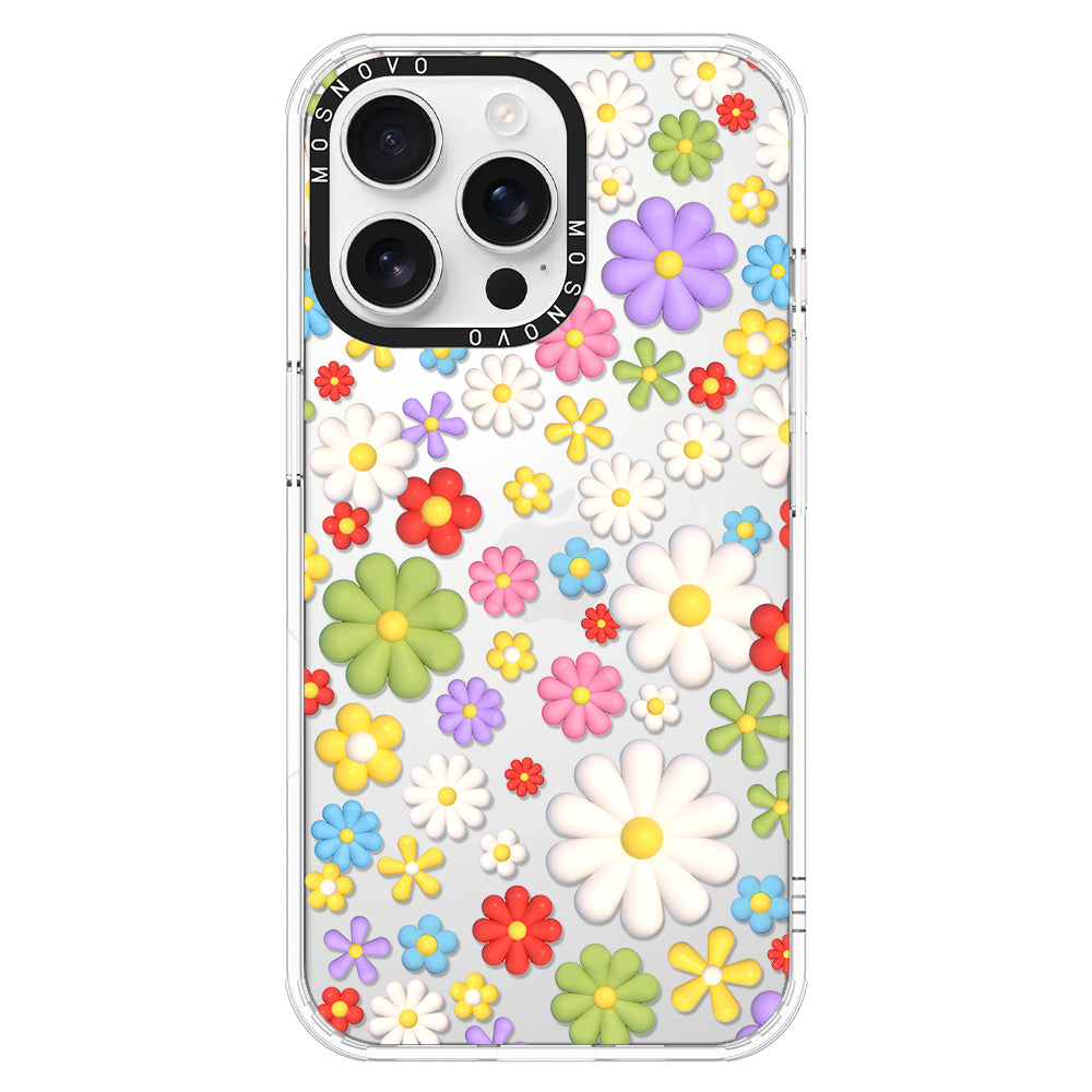 3D Flowers Phone Case - iPhone 16 Pro Max Case - MOSNOVO