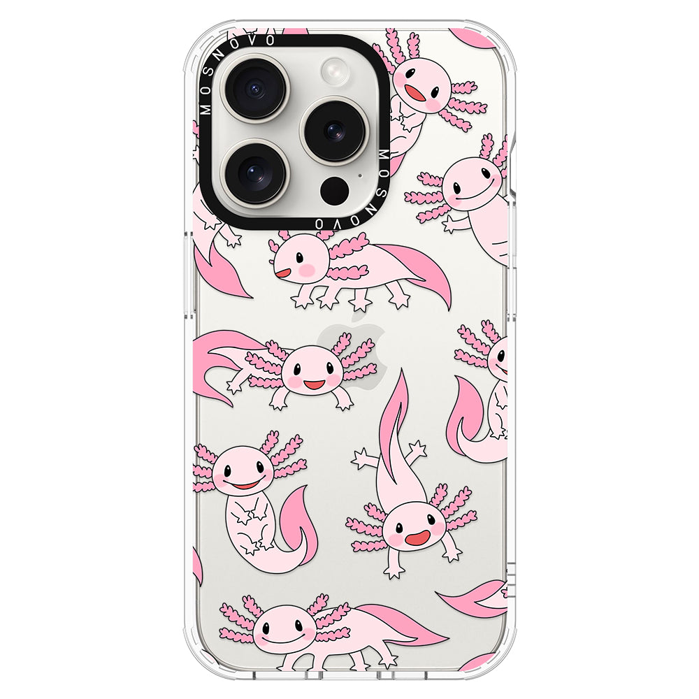 Pink Axolotl Phone Case - iPhone 16 Pro Case - MOSNOVO