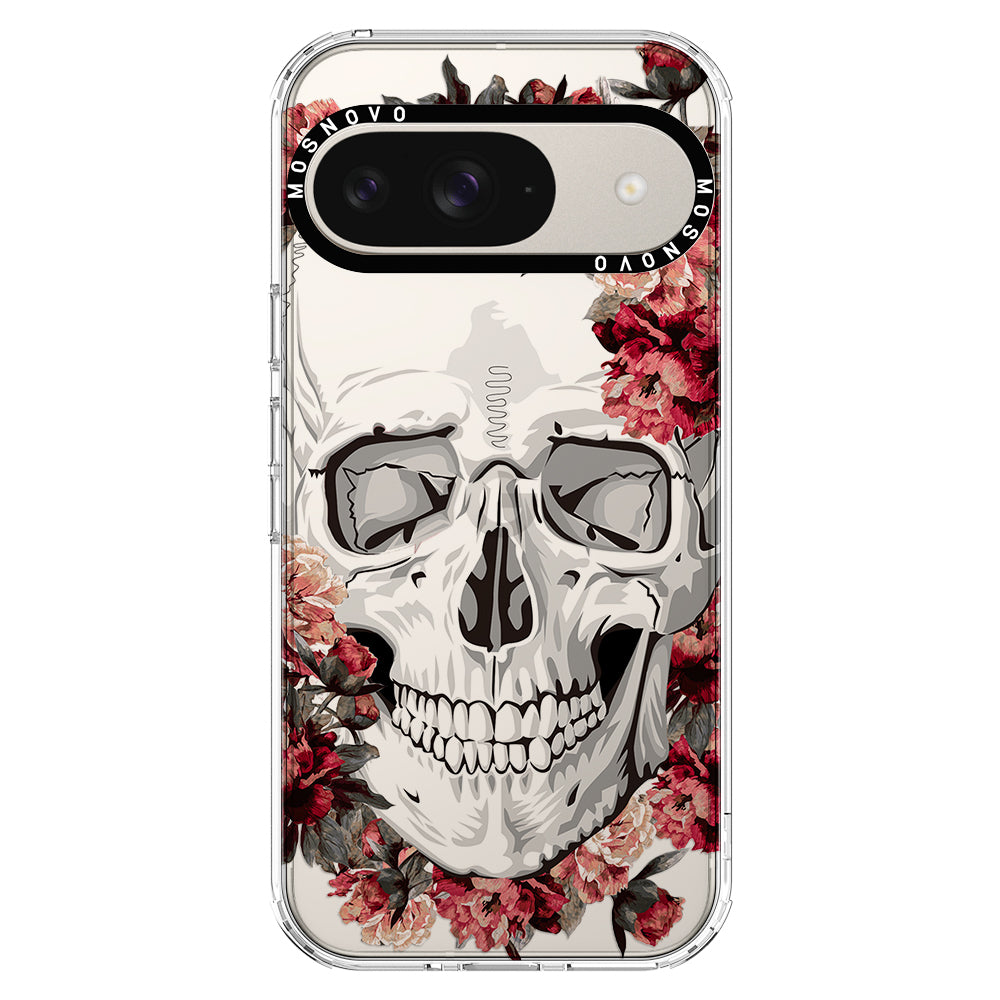 Red Flower Skull Phone Case - Google Pixel 9 Case