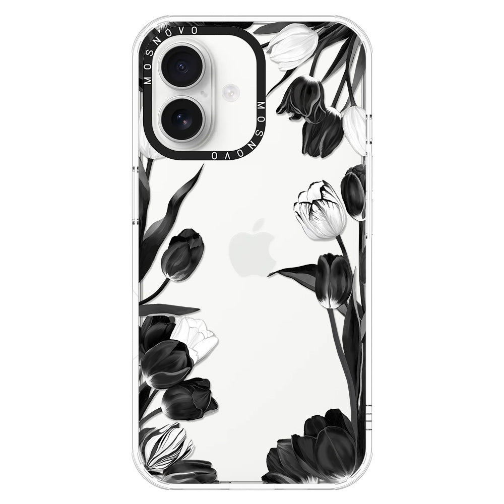 Black Tulips Phone Case - iPhone 16 Case - MOSNOVO