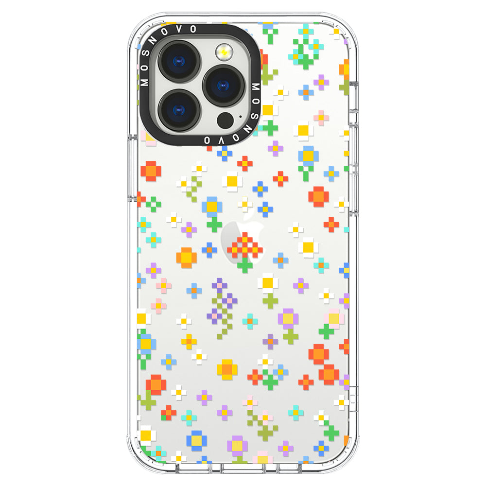 Pixel-Floral Phone Case - iPhone 13 Pro Case