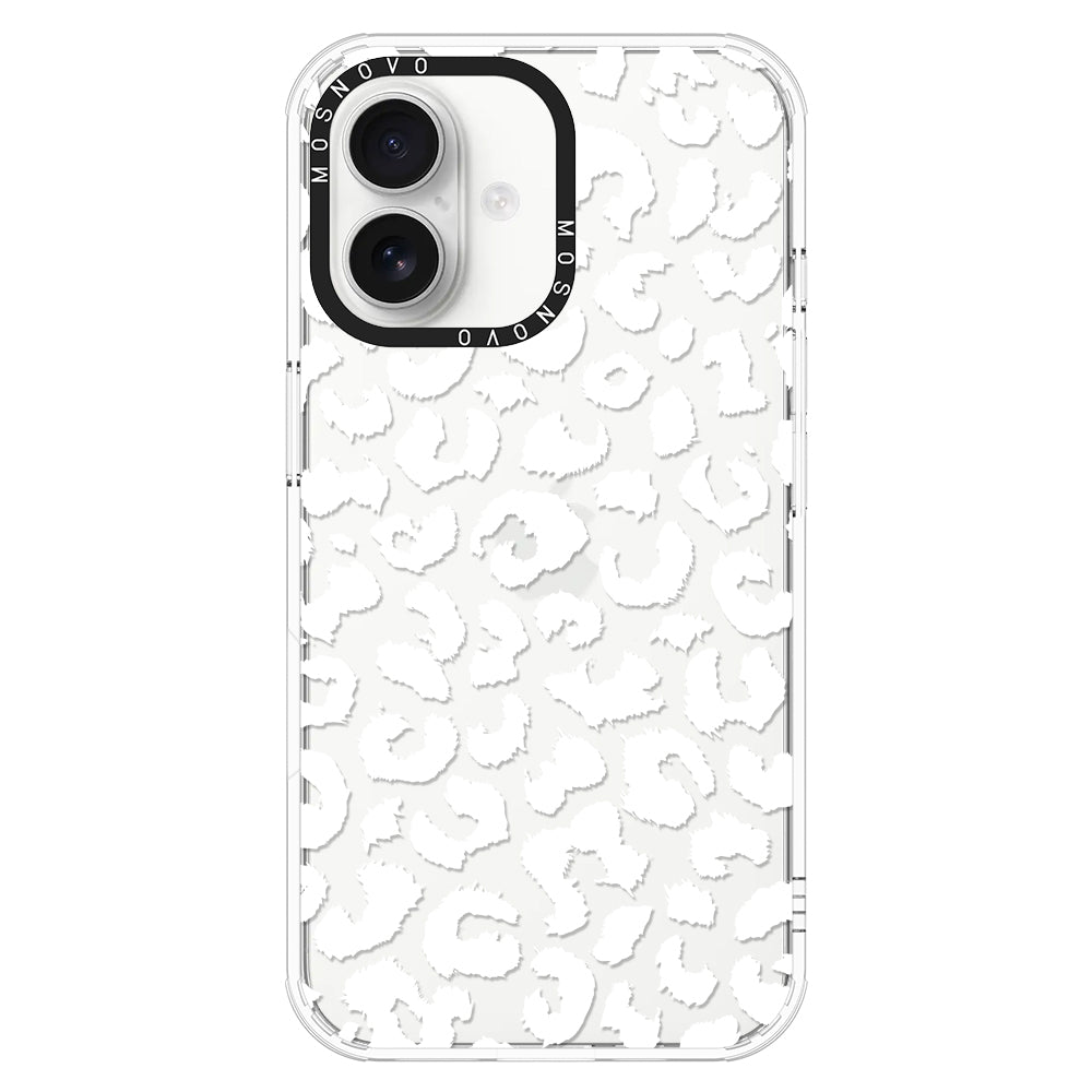 White Leopard Phone Case - iPhone 16 Case - MOSNOVO