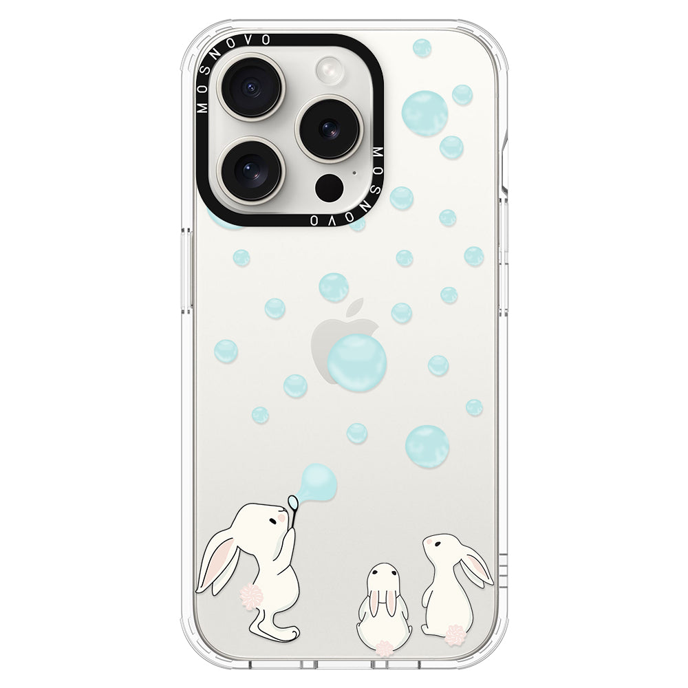 Bunny Blow Bubble Phone Case - iPhone 16 Pro Max Case - MOSNOVO