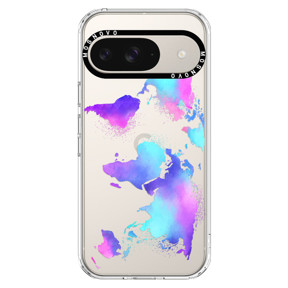 Psychedelic World Map Phone Case - Google Pixel 9 Case