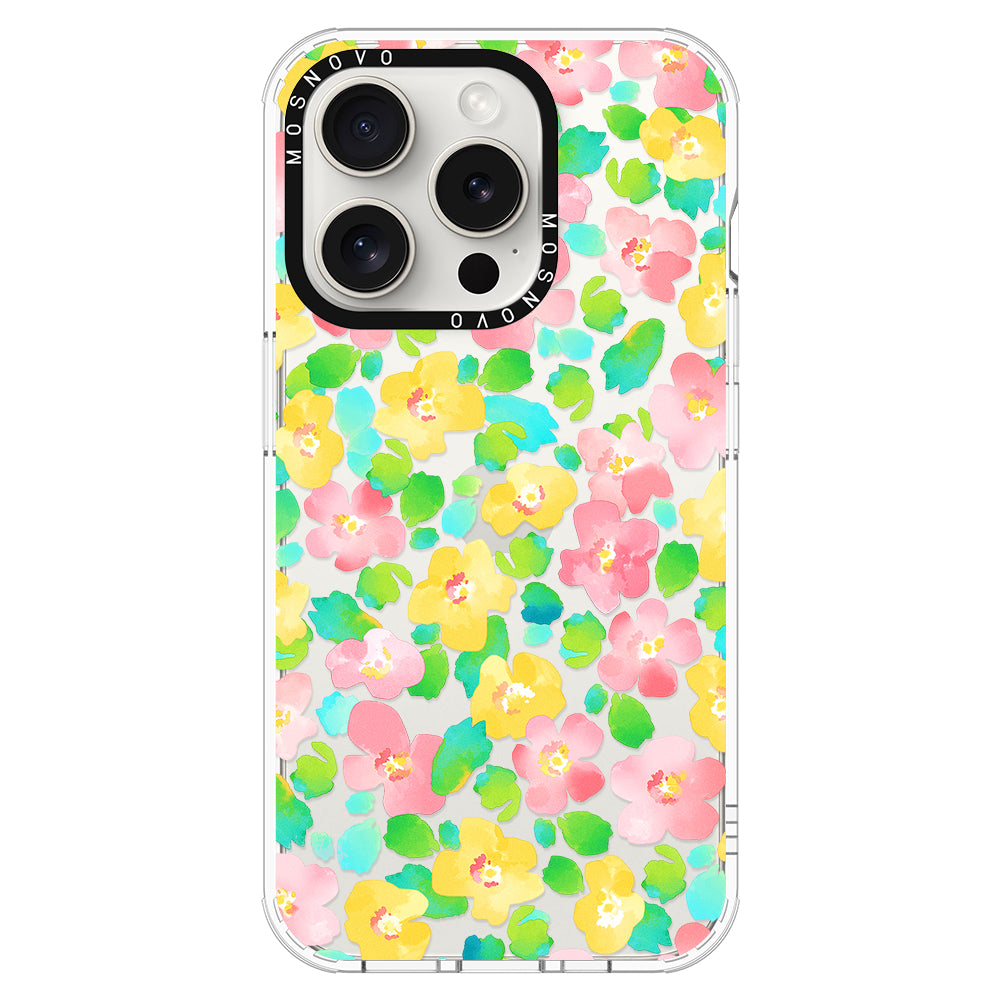 Floral Print Phone Case - iPhone 16 Pro Case - MOSNOVO