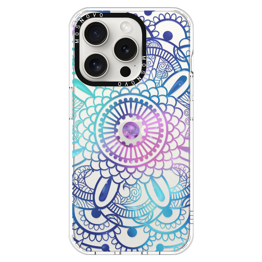 Violet Blue Mandala Phone Case - iPhone 16 Pro Case - MOSNOVO