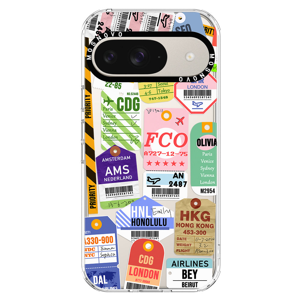 Air Ticket Labels Phone Case - Google Pixel 9 Case