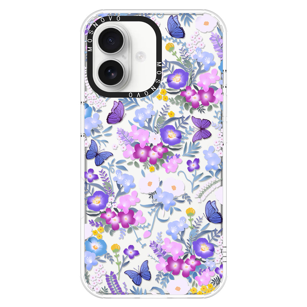 Purple Peri Nemophila Flower Phone Case - iPhone 16 Plus Case - MOSNOVO