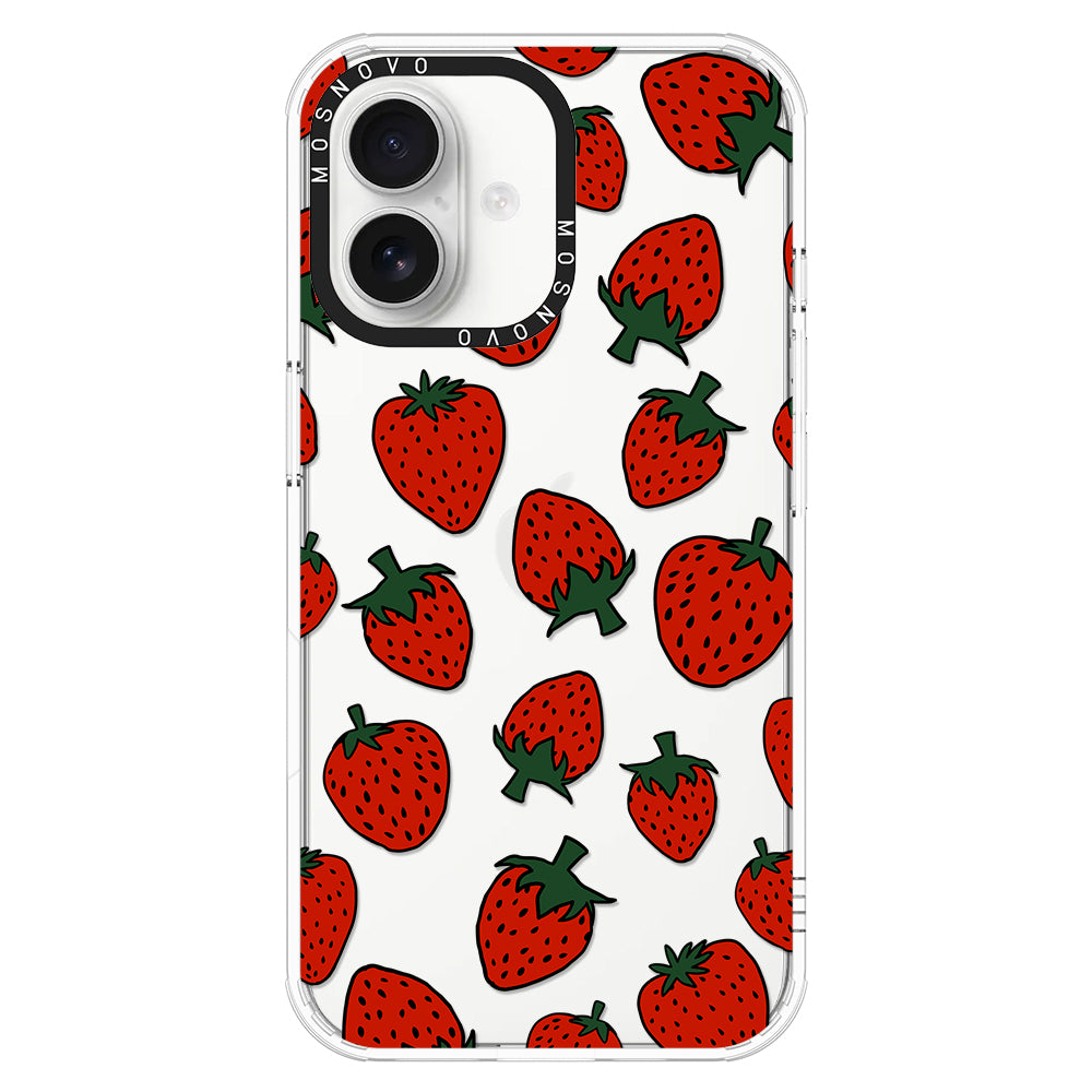 Red Strawberry Phone Case - iPhone 16 Plus Case - MOSNOVO