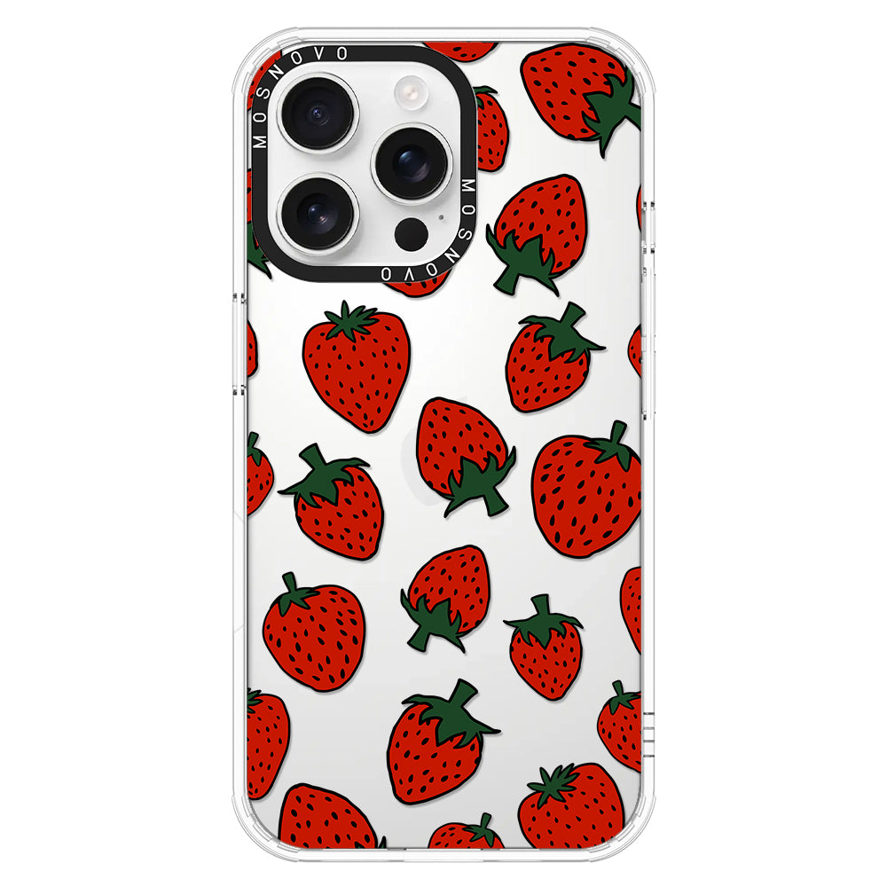 Red Strawberry Phone Case - iPhone 16 Pro Max Case - MOSNOVO