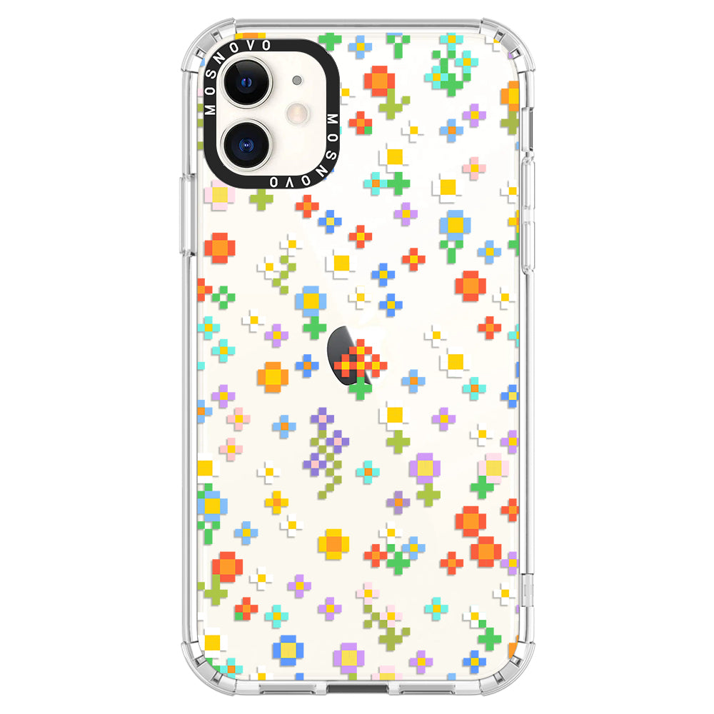 Pixel-Floral Phone Case - iPhone 11 Case