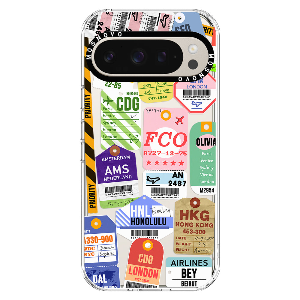 Air Ticket Labels Phone Case - Google Pixel 9 Pro XL Case