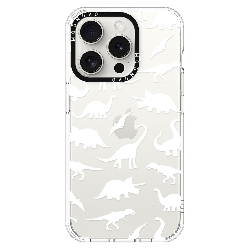 White Dinosaur Phone Case - iPhone 16 Pro Max Case - MOSNOVO