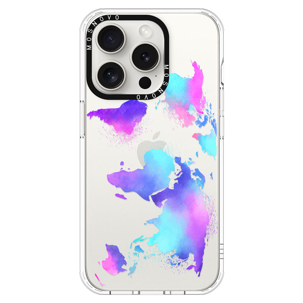 Psychedelic World Map Phone Case - iPhone 16 Pro Max Case - MOSNOVO