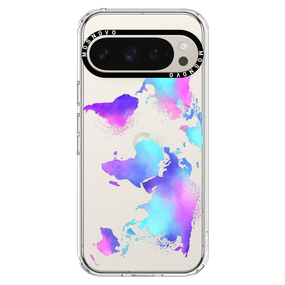 Psychedelic World Map Phone Case - Google Pixel 9 Pro Case