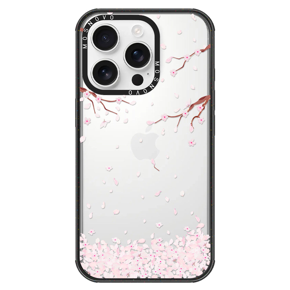 Sakura Phone Case - iPhone 16 Pro Case Clear Black ShockStone