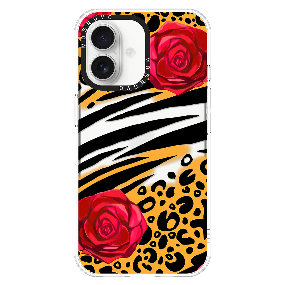 Wild Floral Leopard Phone Case - iPhone 16 Case - MOSNOVO