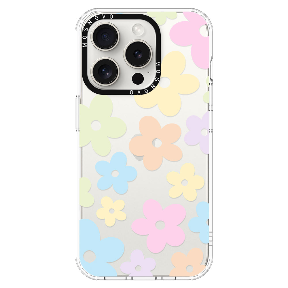 Pastel Flower Phone Case - iPhone 16 Pro Max Case - MOSNOVO