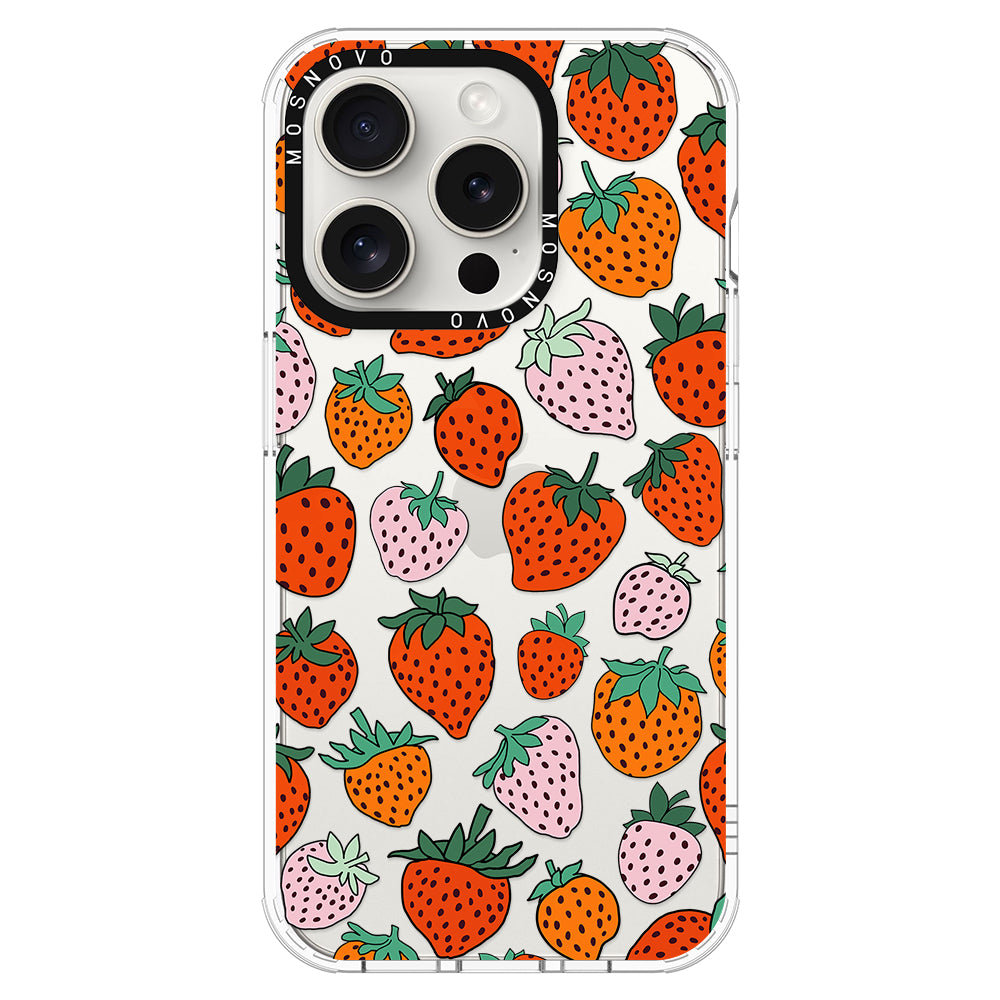 Cute Strawberry Phone Case - iPhone 16 Pro Max Case - MOSNOVO