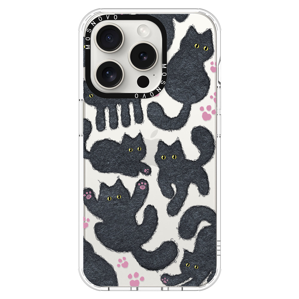 Black Furry Cat Phone Case - iPhone 16 Pro Case