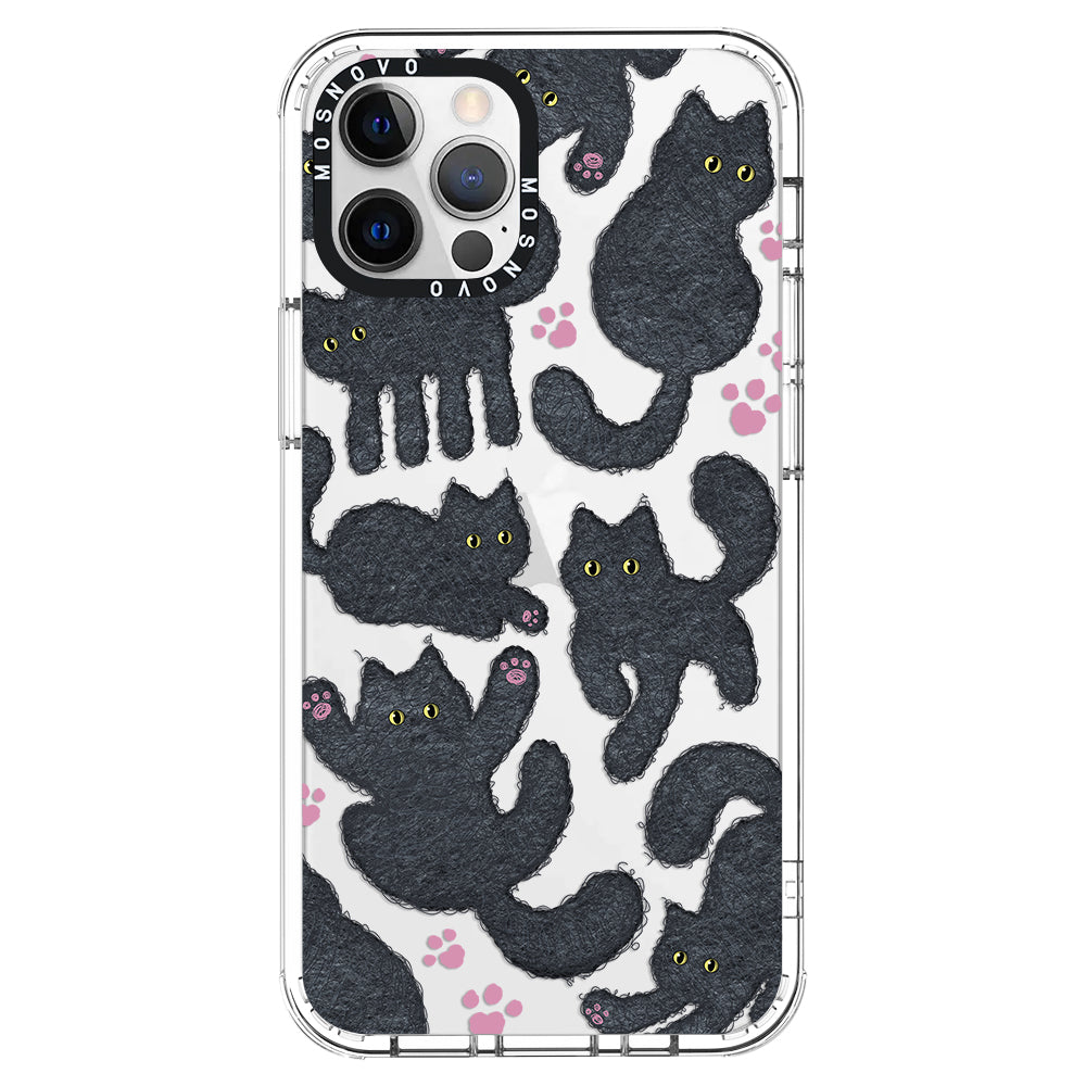 Black Furry Cat Phone Case - iPhone 12 Pro Max Case