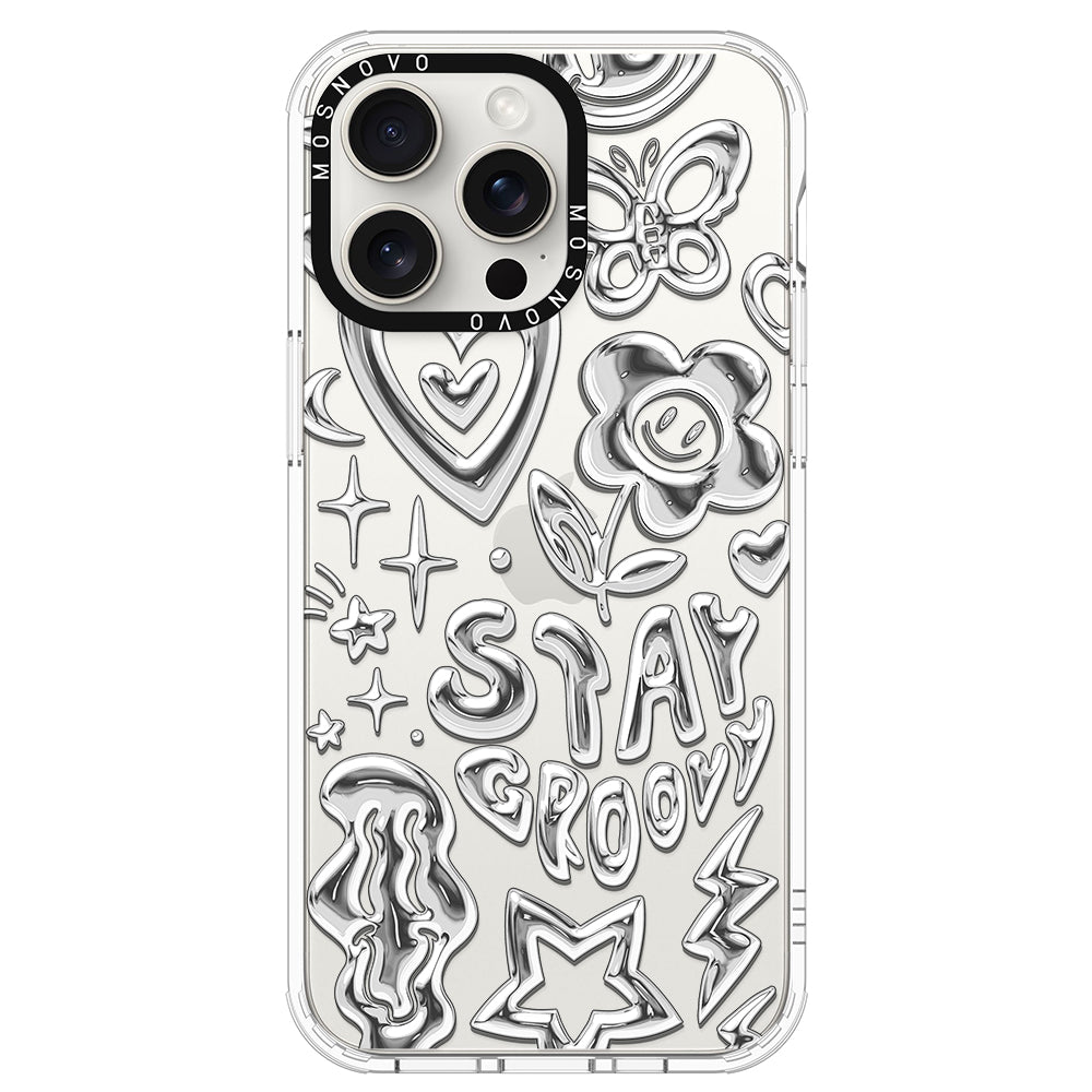 Silver Chrome Art (Flat Print) Phone Case - iPhone 15 Pro Max Case