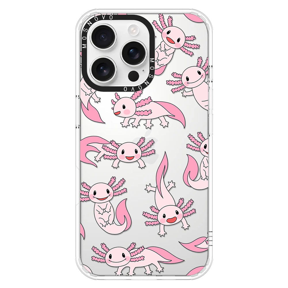 Pink Axolotl Phone Case - iPhone 16 Pro Max Case - MOSNOVO