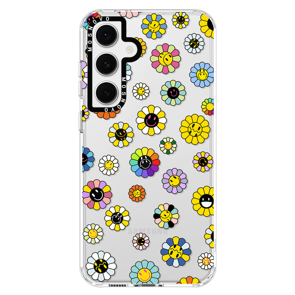 Flower Smiley Face Phone Case - Samsung Galaxy S24 FE Case - MOSNOVO