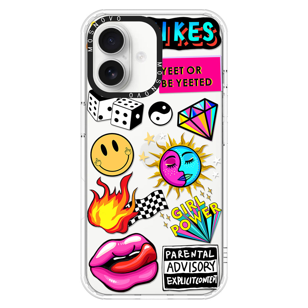 Funky Stickers Phone Case - iPhone 16 Plus Case - MOSNOVO