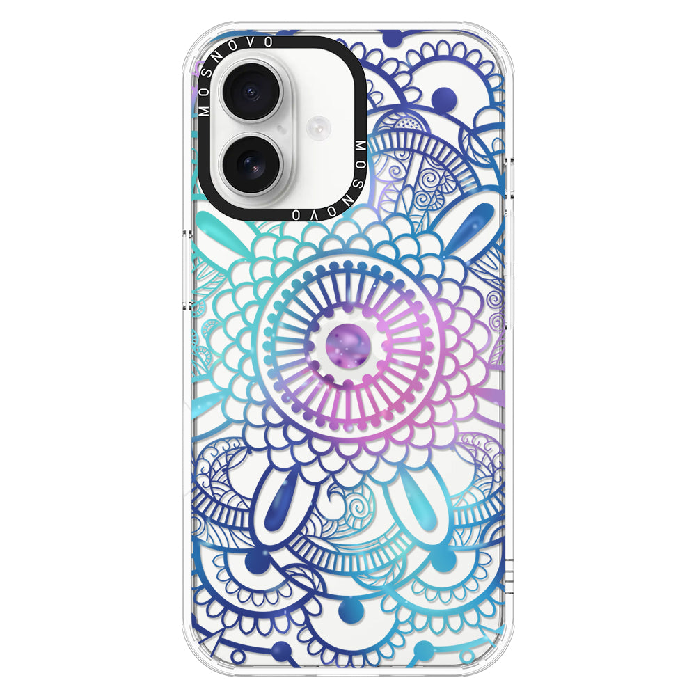 Violet Blue Mandala Phone Case - iPhone 16 Plus Case - MOSNOVO