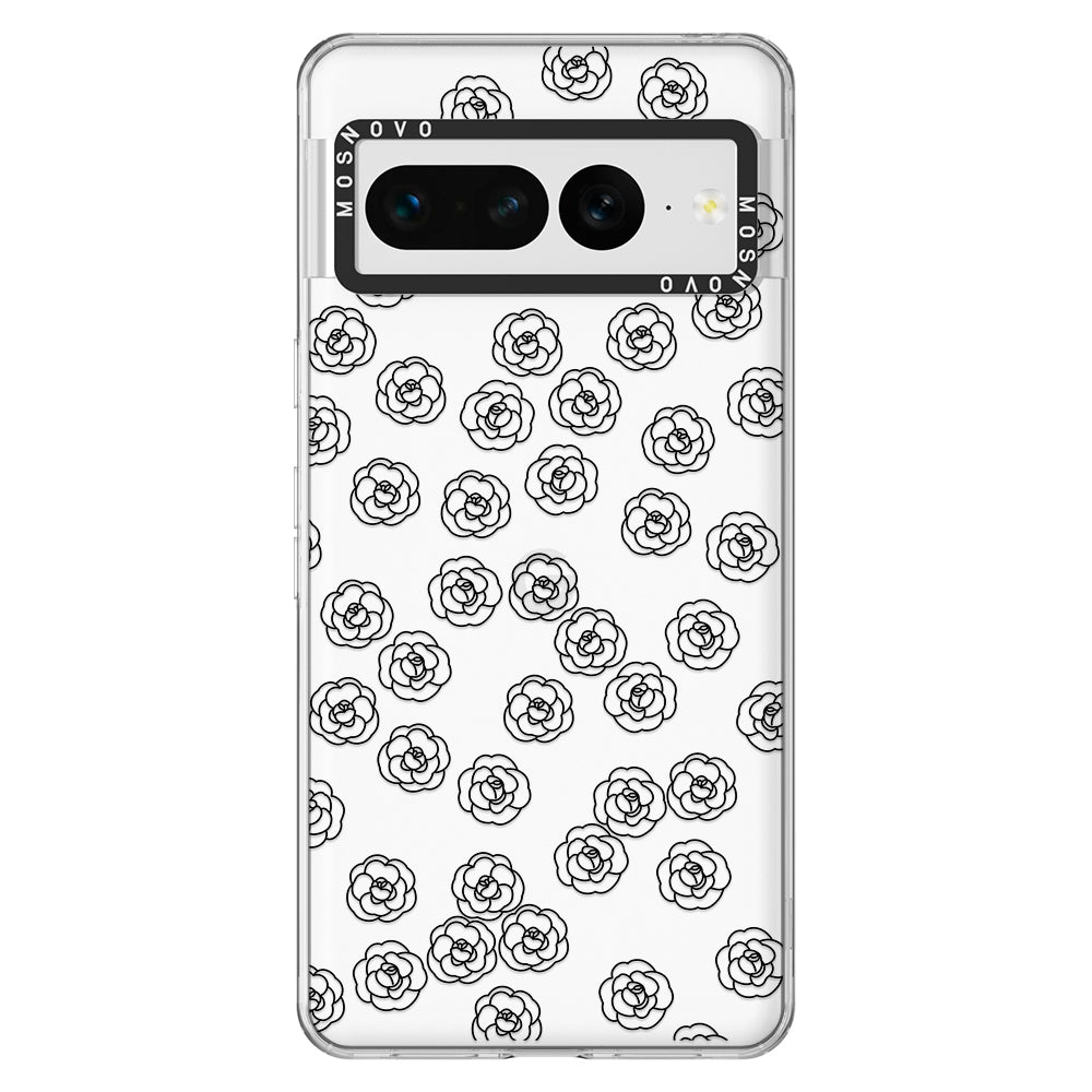 Linear Camelia Flower Phone Case - Google Pixel 7 Pro Case