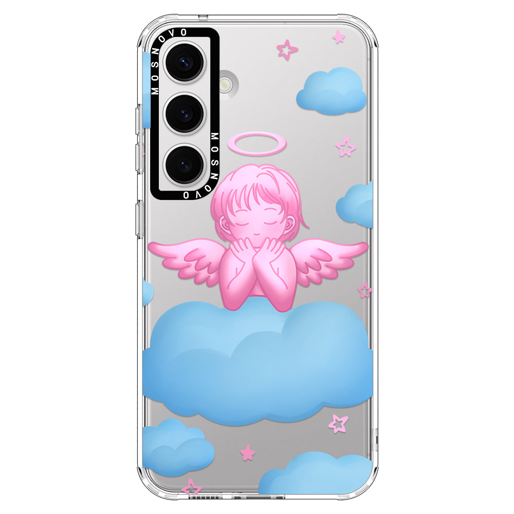 Pink Serenity Angel Phone Case - Samsung Galaxy S24 Plus Case