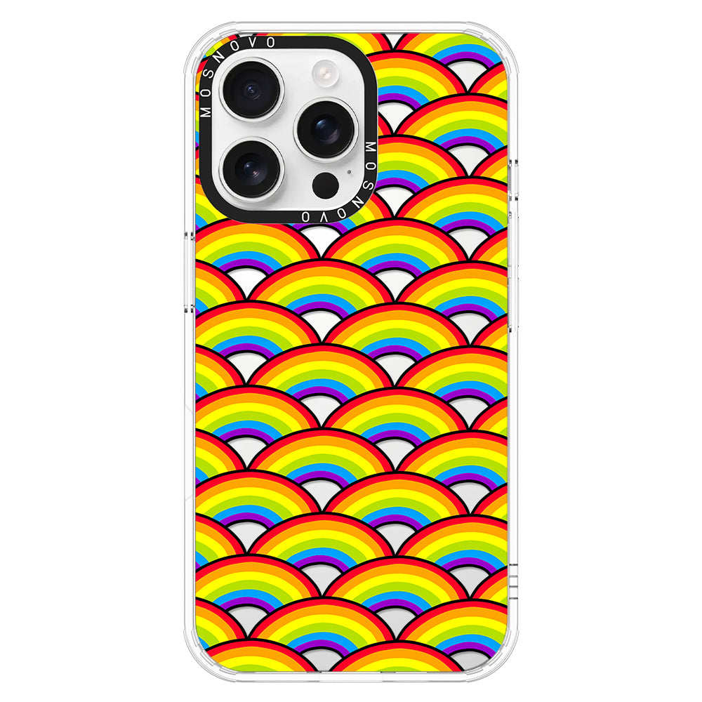 Rainbow Waves Phone Case - iPhone 16 Pro Max Case - MOSNOVO