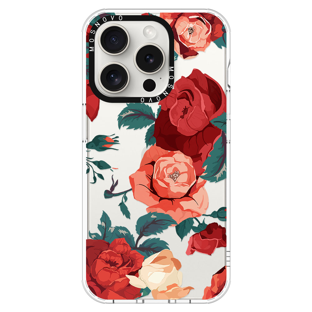 Vintage Red Rose Phone Case - iPhone 16 Pro Case - MOSNOVO