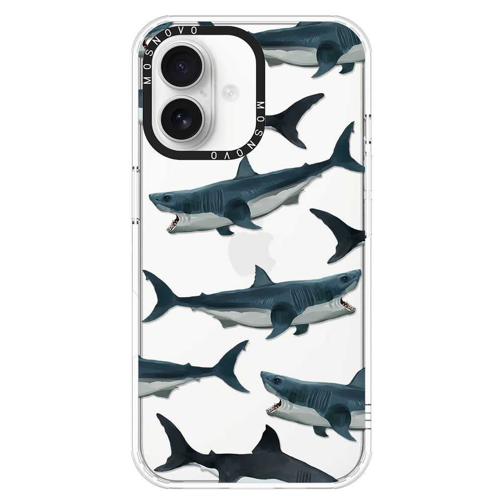 White Shark Phone Case - iPhone 16 Plus Case - MOSNOVO