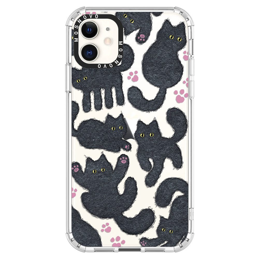 Black Furry Cat Phone Case - iPhone 11 Case